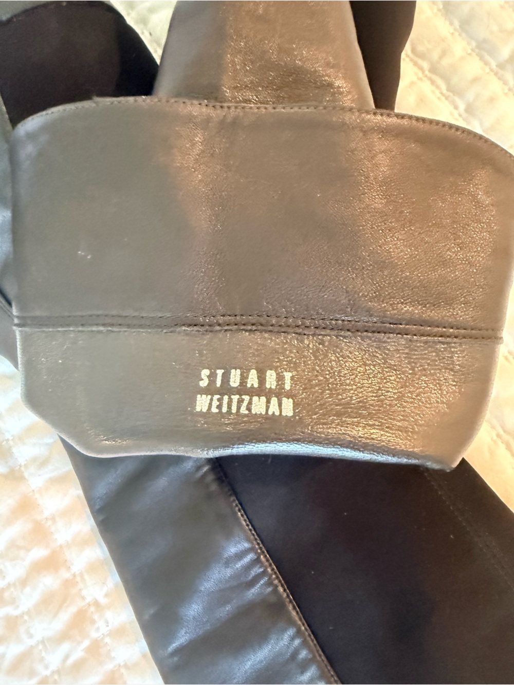 Stuart Weitzman 5050 Black Leather Over The Knee Stretch Boots Size 7 W - Picture 6 of 16